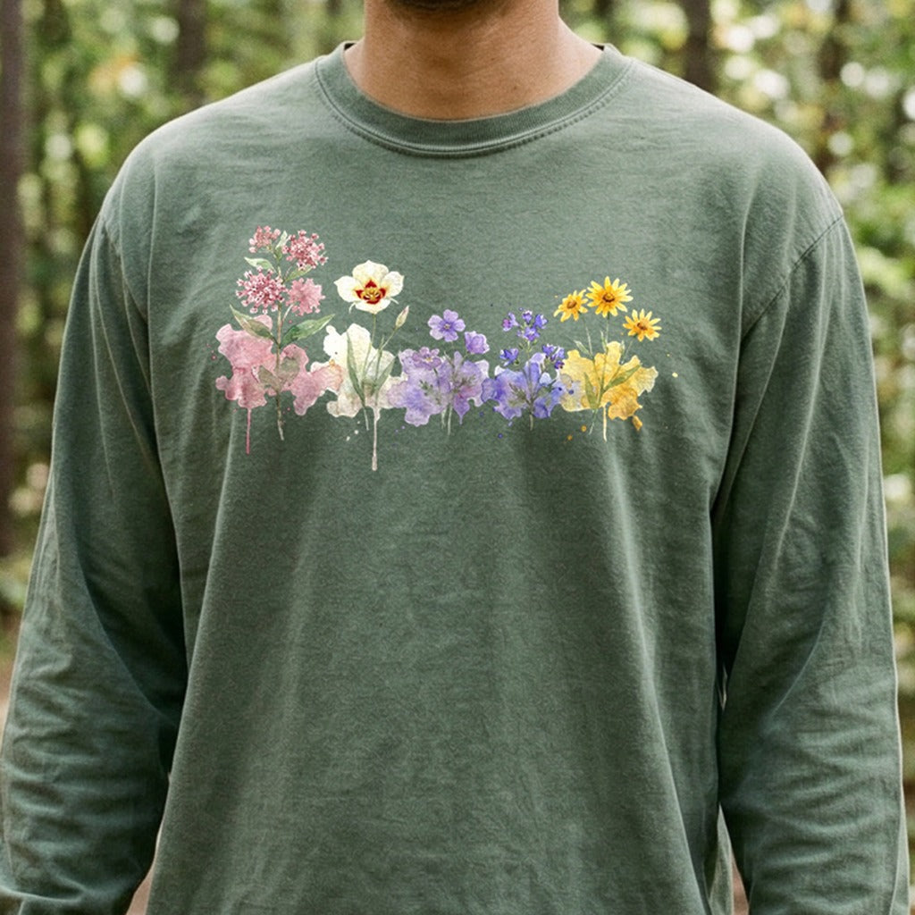 Watercolor Capitol Reef Wildflowers Premium Long Sleeve