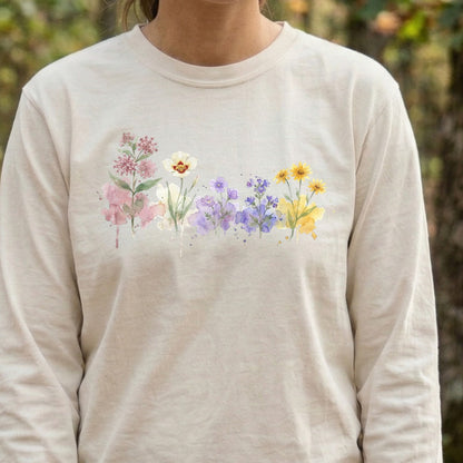 Watercolor Capitol Reef Wildflowers Premium Long Sleeve