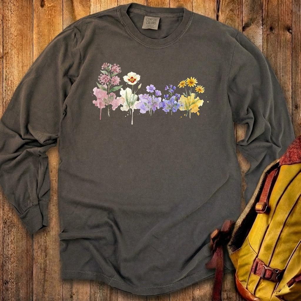Watercolor Capitol Reef Wildflowers Premium Long Sleeve