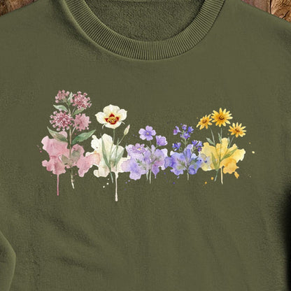 Watercolor Capitol Reef Wildflowers Crewneck Sweatshirt