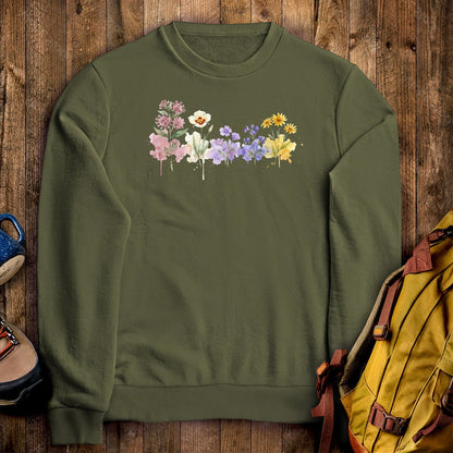 Watercolor Capitol Reef Wildflowers Crewneck Sweatshirt