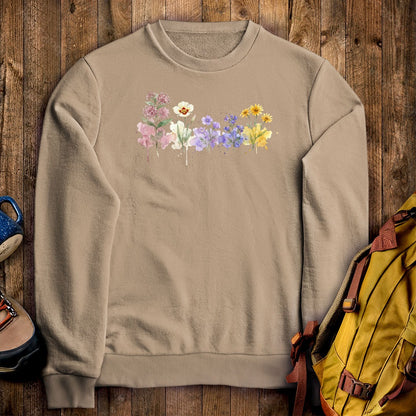 Watercolor Capitol Reef Wildflowers Crewneck Sweatshirt