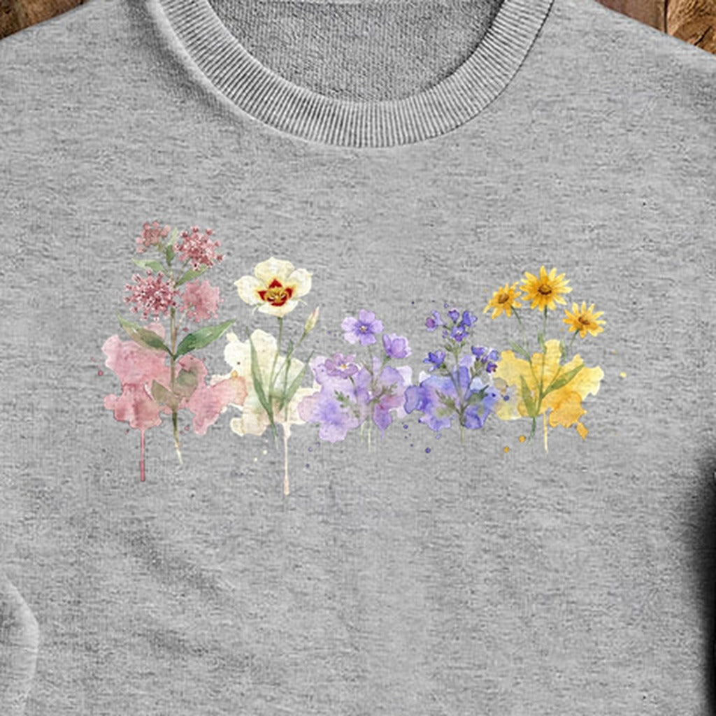 Watercolor Capitol Reef Wildflowers Crewneck Sweatshirt