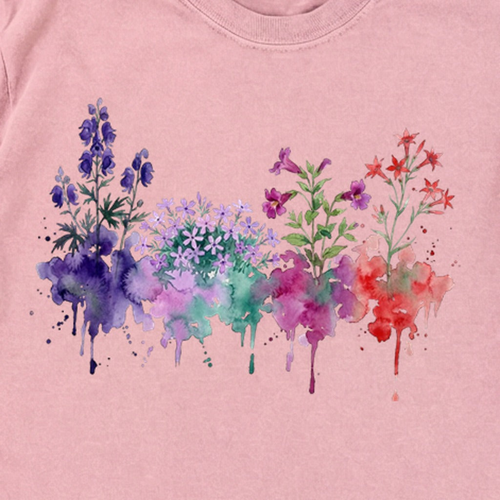 Watercolor Crater Lake Wildflowers Premium Long Sleeve