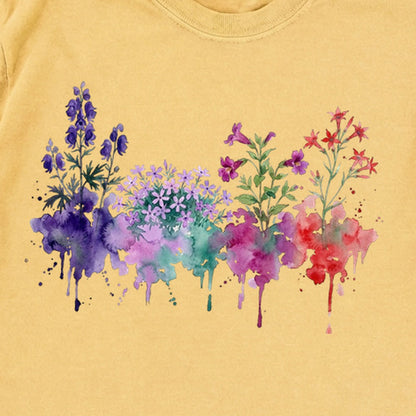 Watercolor Crater Lake Wildflowers Premium Long Sleeve