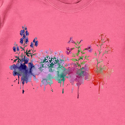 Watercolor Crater Lake Wildflowers Premium Long Sleeve