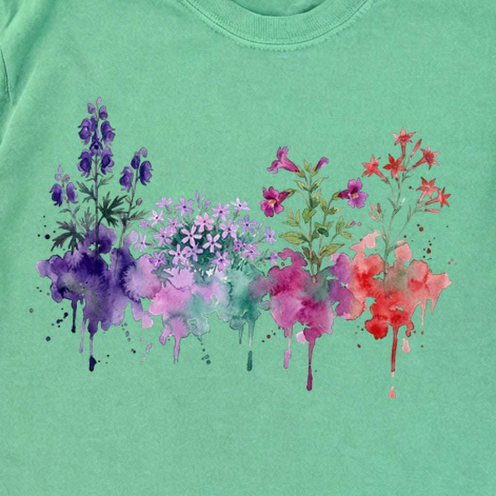 Watercolor Crater Lake Wildflowers Premium Long Sleeve