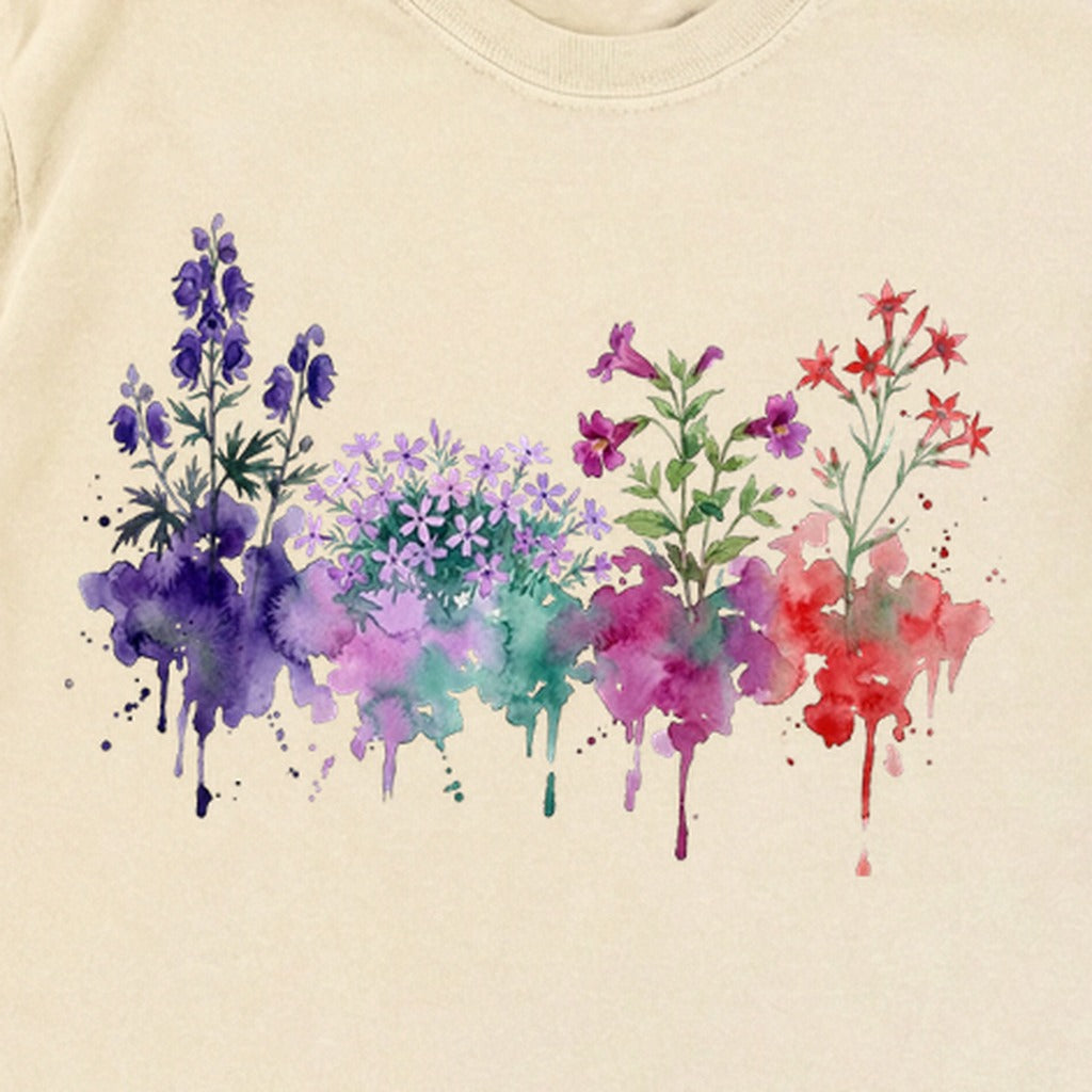 Watercolor Crater Lake Wildflowers Premium Long Sleeve