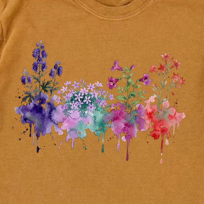 Watercolor Crater Lake Wildflowers Premium Long Sleeve