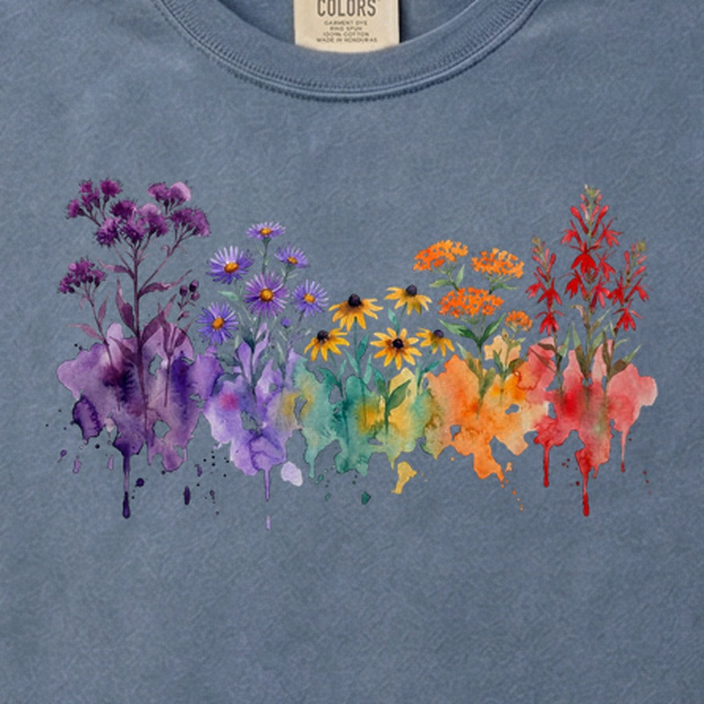 Watercolor Cuyahoga Valley Wildflowers Cotton T-Shirt
