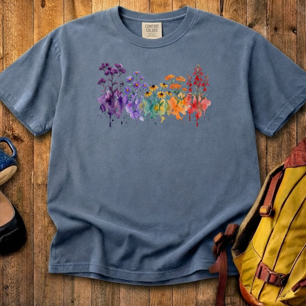 Watercolor Cuyahoga Valley Wildflowers Cotton T-Shirt