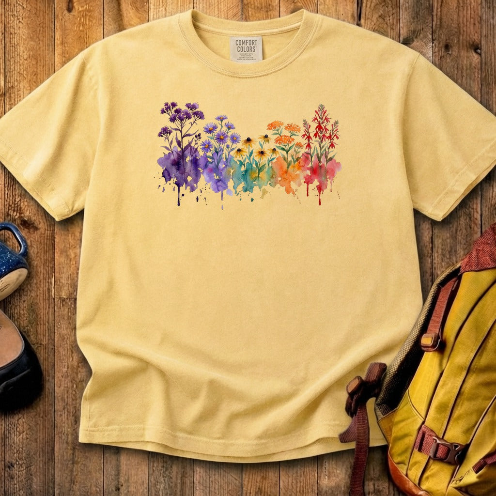Watercolor Cuyahoga Valley Wildflowers Cotton T-Shirt