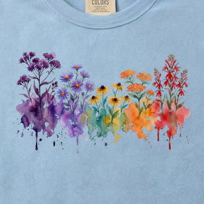 Watercolor Cuyahoga Valley Wildflowers Cotton T-Shirt