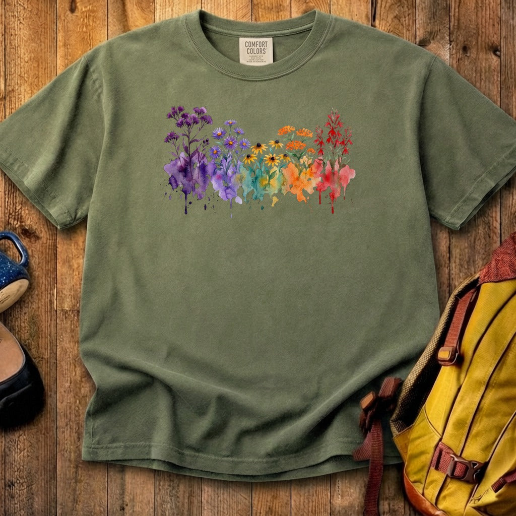 Watercolor Cuyahoga Valley Wildflowers Cotton T-Shirt