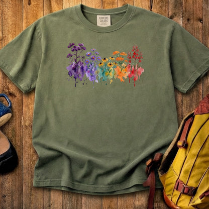 Watercolor Cuyahoga Valley Wildflowers Cotton T-Shirt