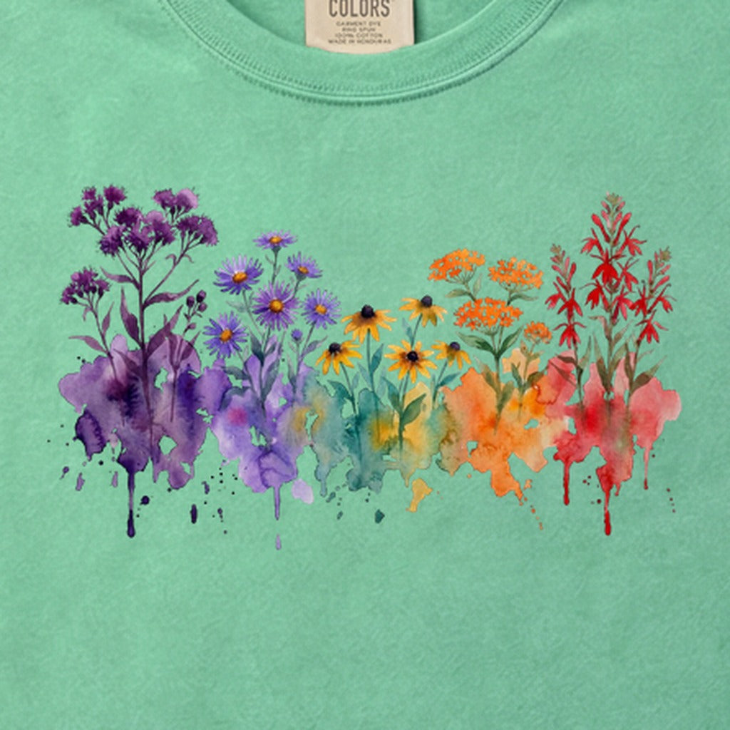 Watercolor Cuyahoga Valley Wildflowers Cotton T-Shirt