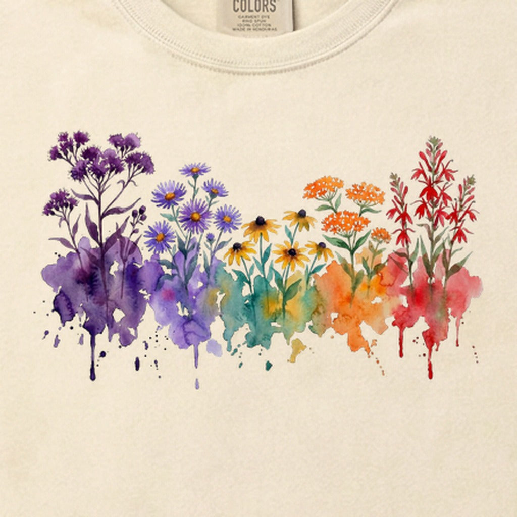 Watercolor Cuyahoga Valley Wildflowers Cotton T-Shirt