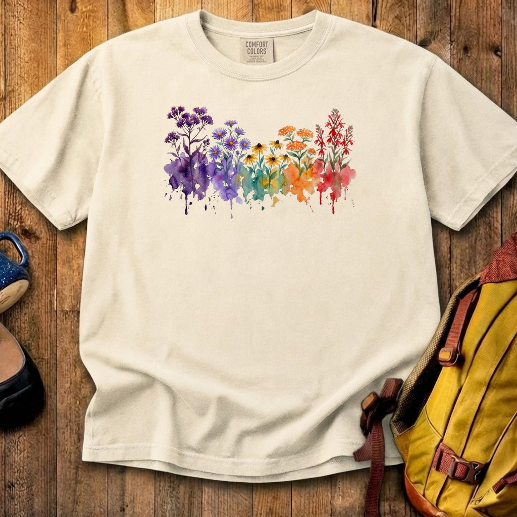 Watercolor Cuyahoga Valley Wildflowers Cotton T-Shirt