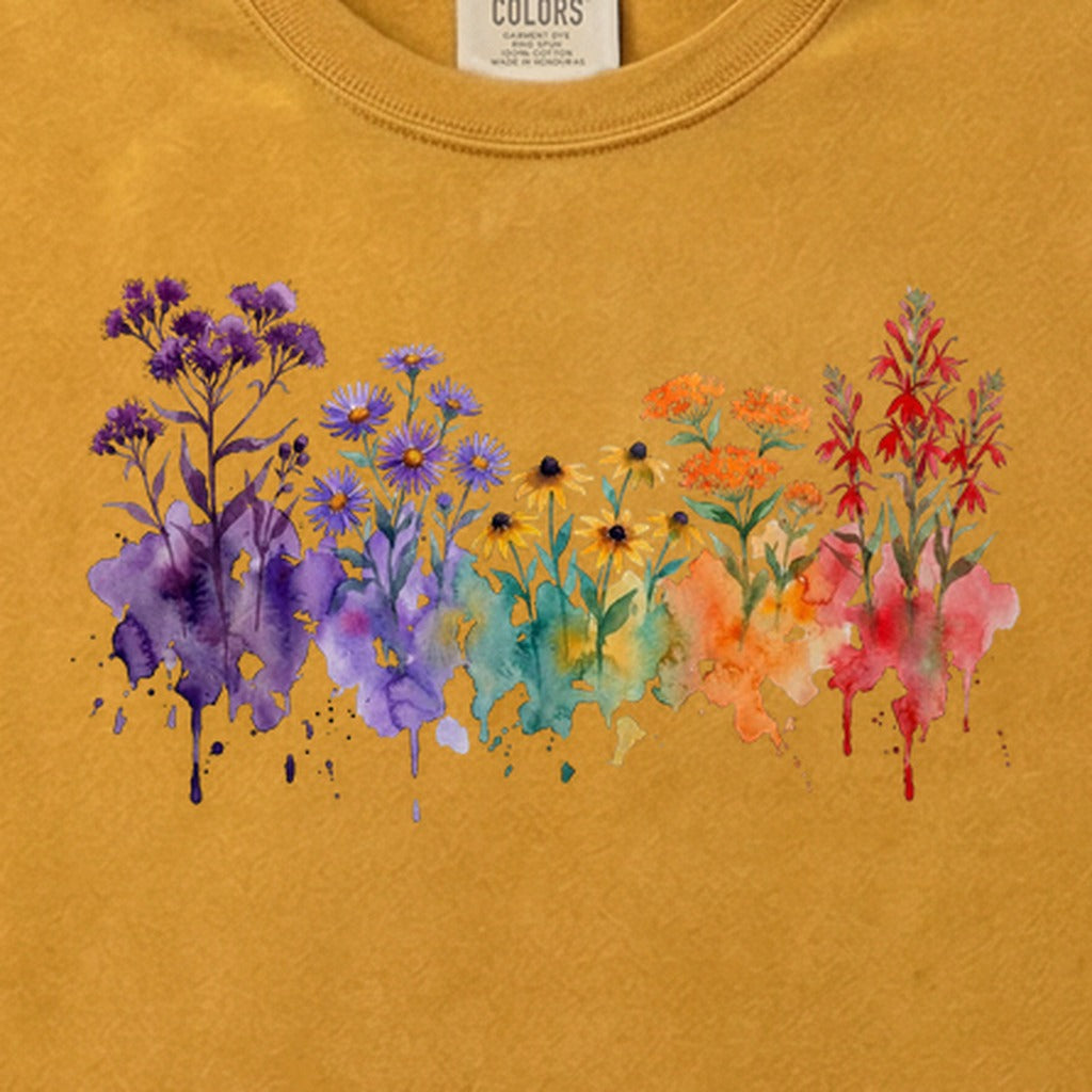Watercolor Cuyahoga Valley Wildflowers Cotton T-Shirt