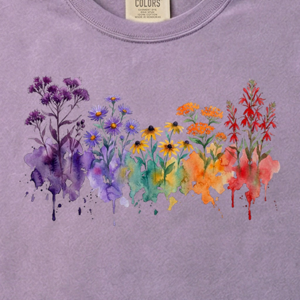 Watercolor Cuyahoga Valley Wildflowers Cotton T-Shirt