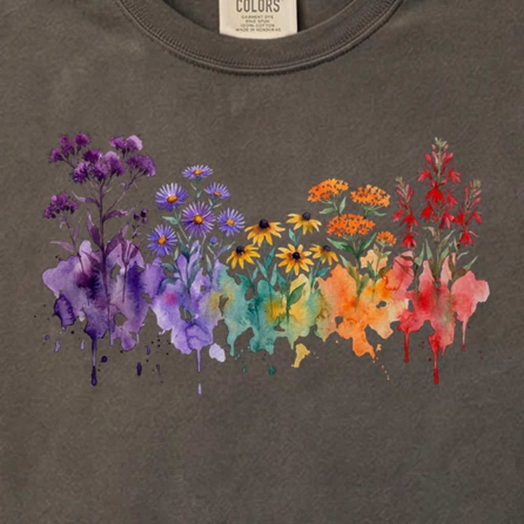 Watercolor Cuyahoga Valley Wildflowers Cotton T-Shirt