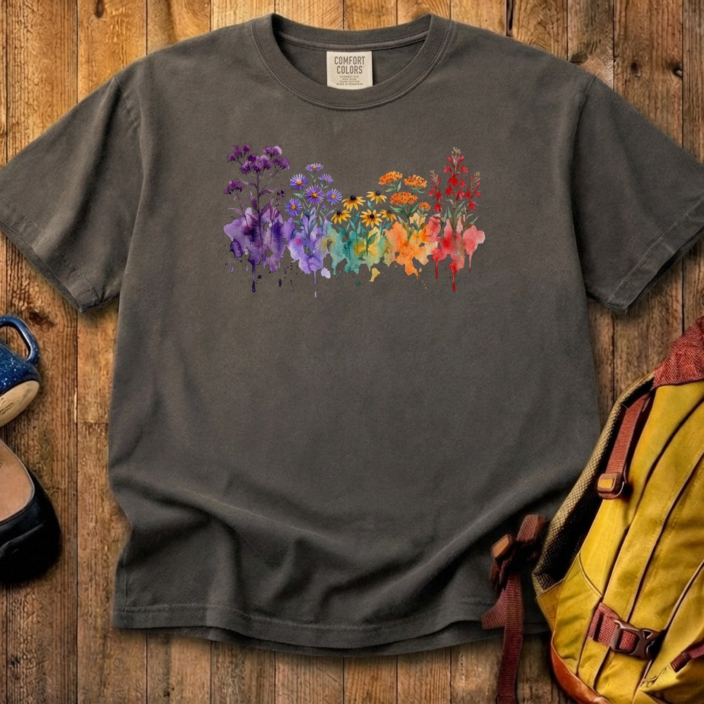 Watercolor Cuyahoga Valley Wildflowers Cotton T-Shirt