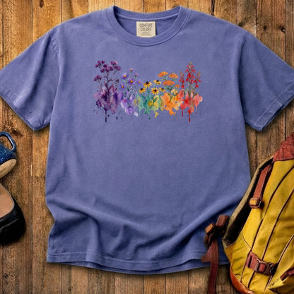 Watercolor Cuyahoga Valley Wildflowers Cotton T-Shirt