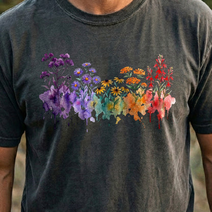 Watercolor Cuyahoga Valley Wildflowers Cotton T-Shirt