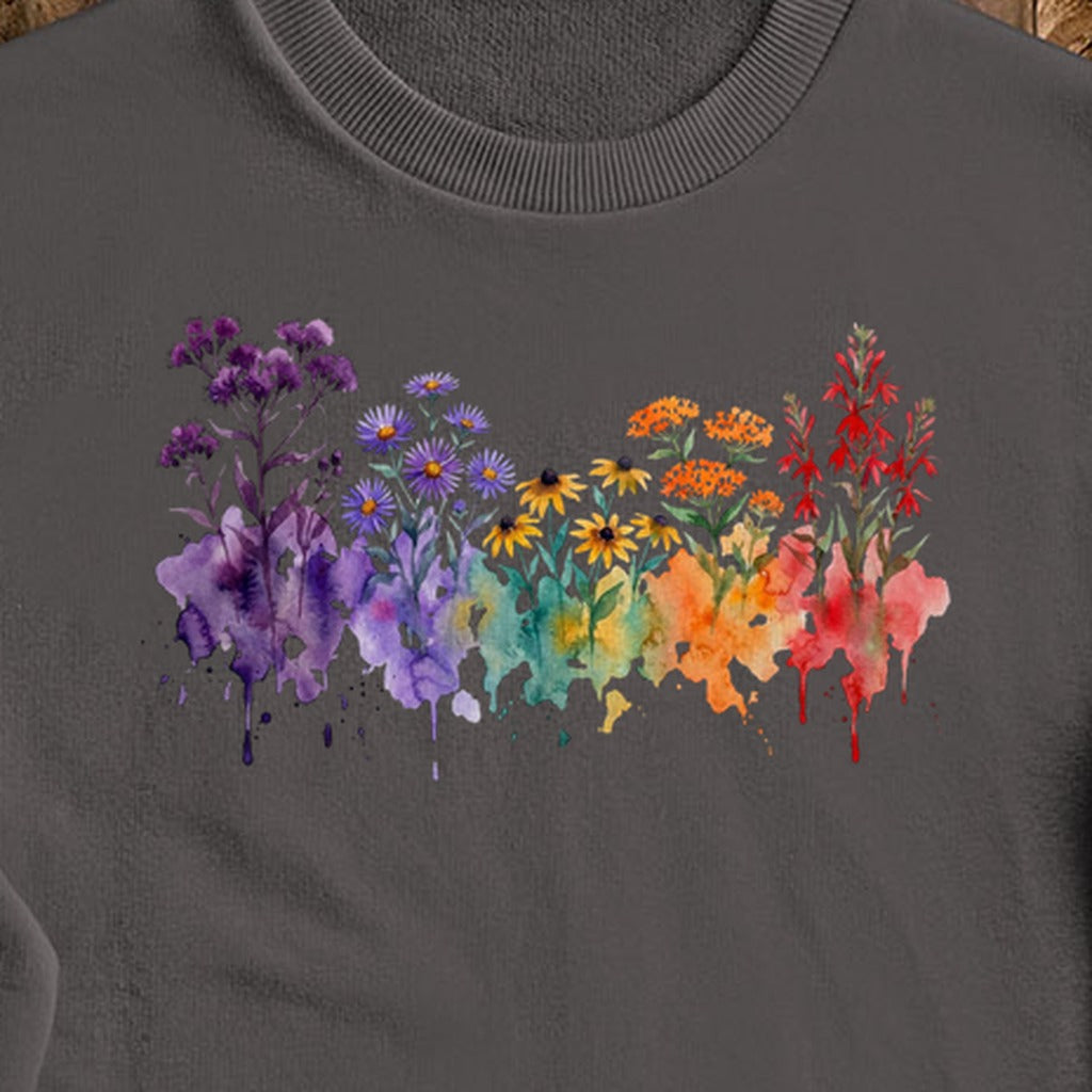 Watercolor Cuyahoga Valley Wildflowers Crewneck Sweatshirt