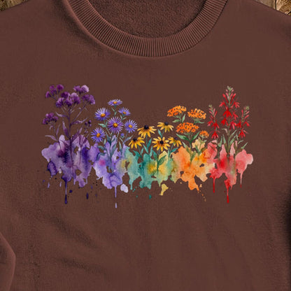 Watercolor Cuyahoga Valley Wildflowers Crewneck Sweatshirt