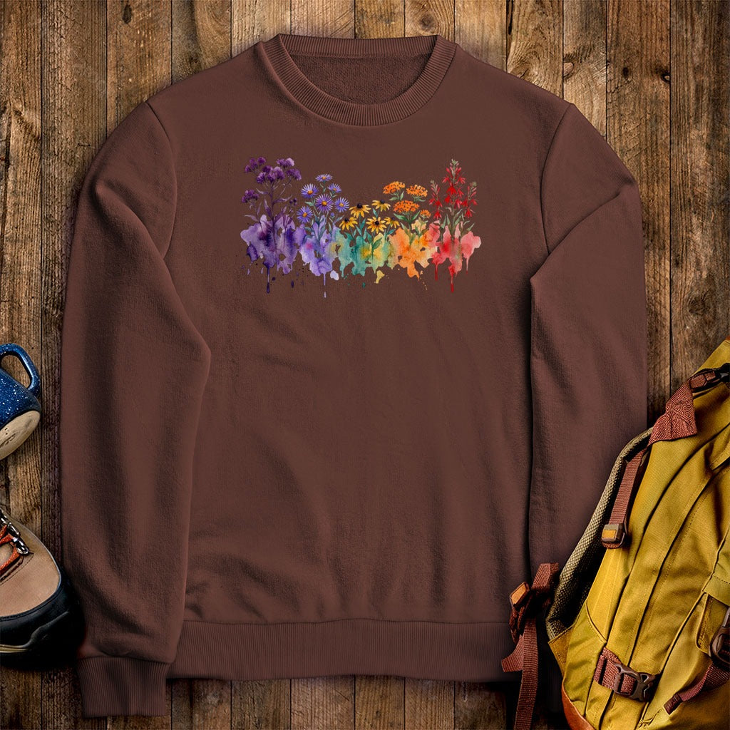 Watercolor Cuyahoga Valley Wildflowers Crewneck Sweatshirt