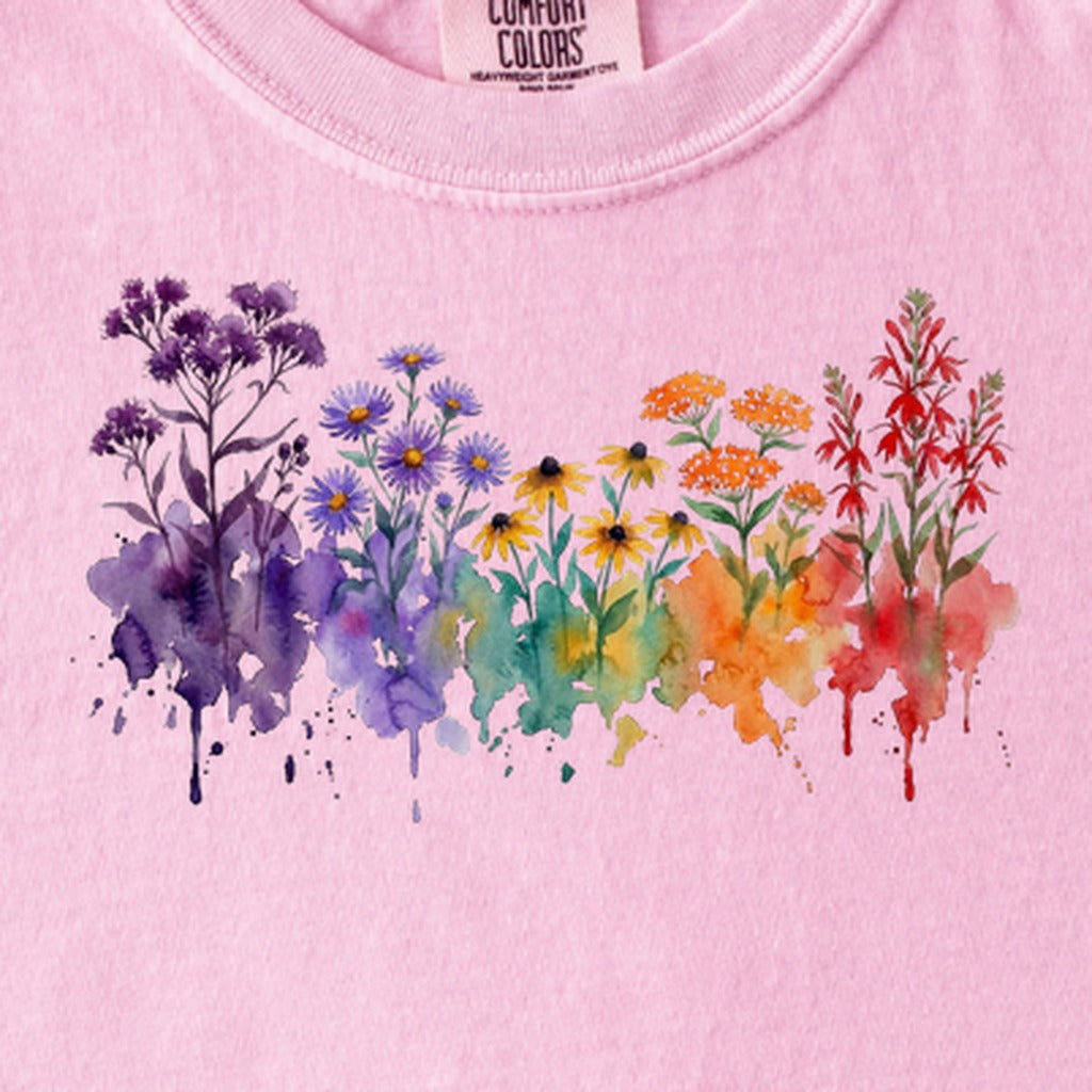 Watercolor Cuyahoga Valley Wildflowers Kids Cotton T-Shirt