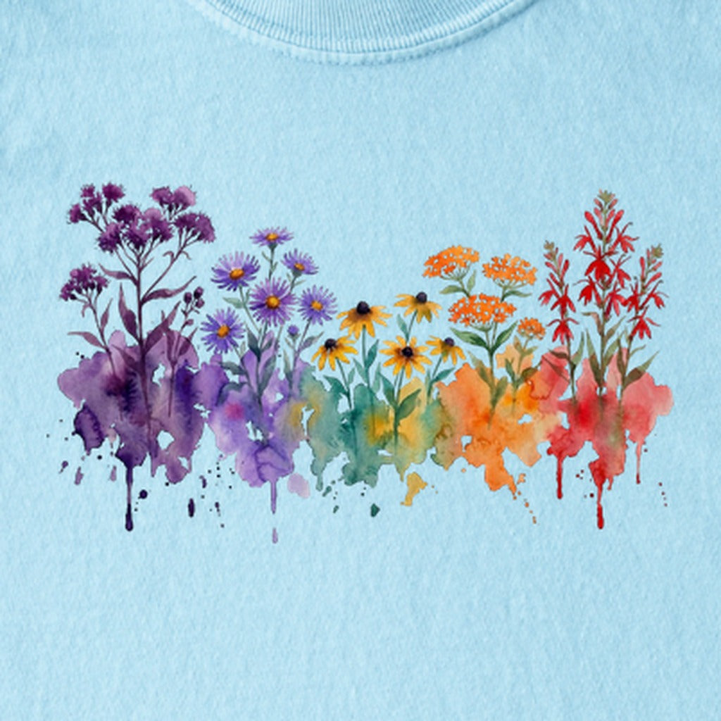 Watercolor Cuyahoga Valley Wildflowers Kids Cotton T-Shirt
