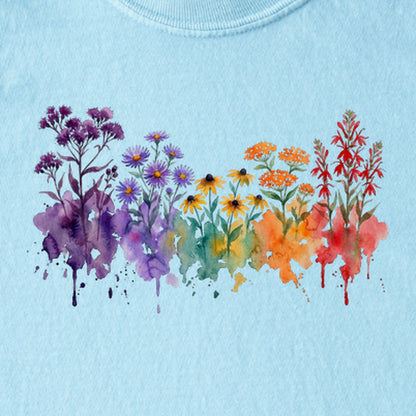 Watercolor Cuyahoga Valley Wildflowers Kids Cotton T-Shirt