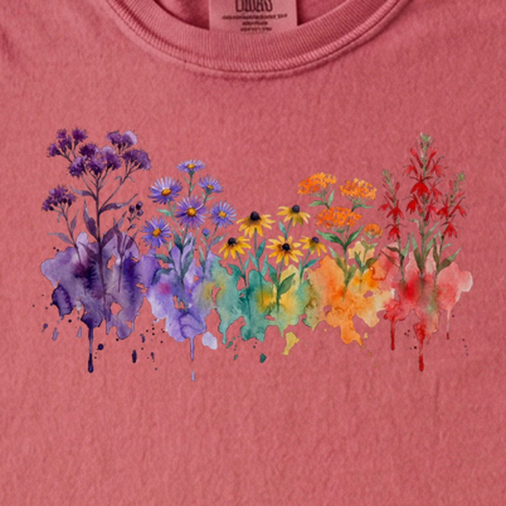 Watercolor Cuyahoga Valley Wildflowers Kids Cotton T-Shirt