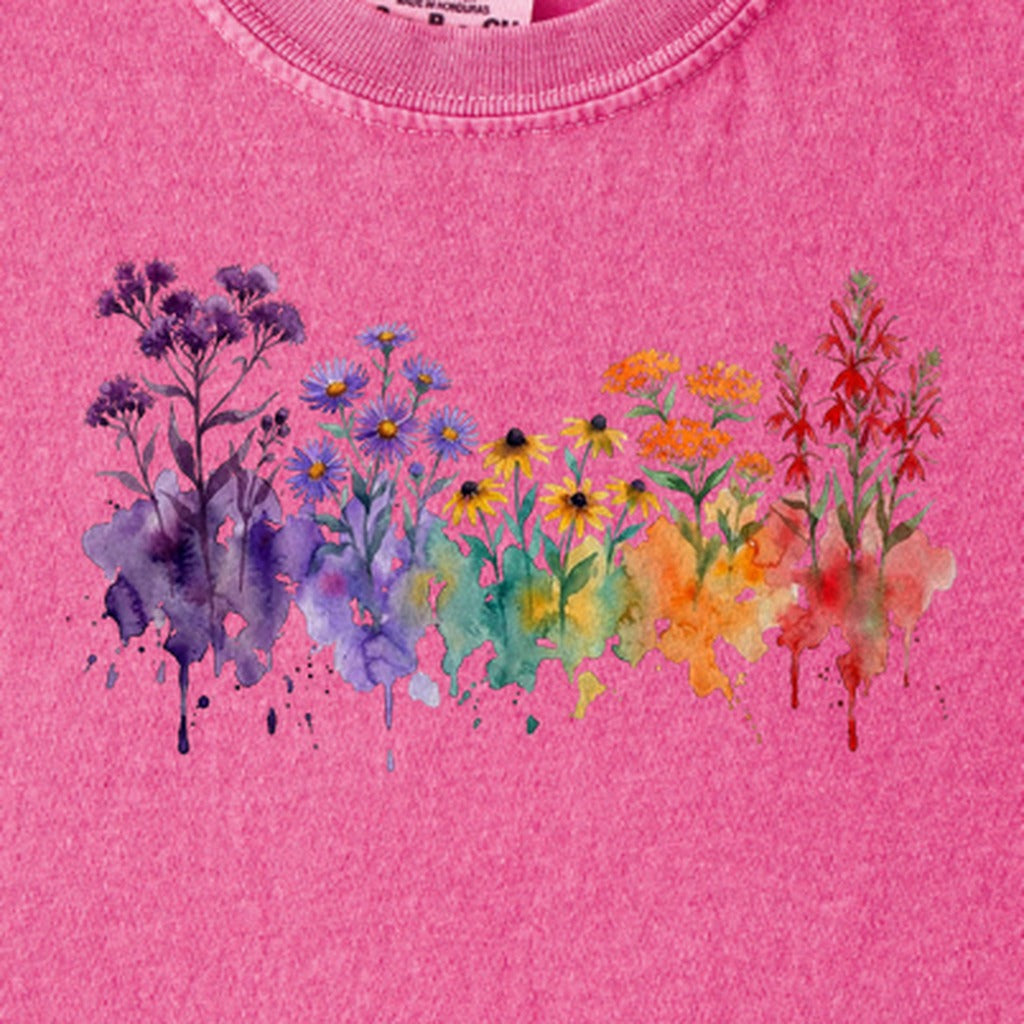 Watercolor Cuyahoga Valley Wildflowers Kids Cotton T-Shirt
