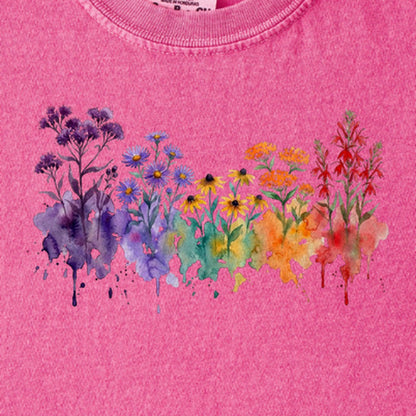 Watercolor Cuyahoga Valley Wildflowers Kids Cotton T-Shirt