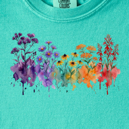 Watercolor Cuyahoga Valley Wildflowers Kids Cotton T-Shirt