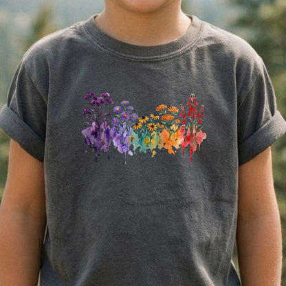Watercolor Cuyahoga Valley Wildflowers Kids Cotton T-Shirt