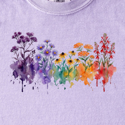 Watercolor Cuyahoga Valley Wildflowers Kids Cotton T-Shirt