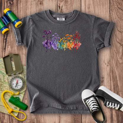 Watercolor Cuyahoga Valley Wildflowers Kids Cotton T-Shirt