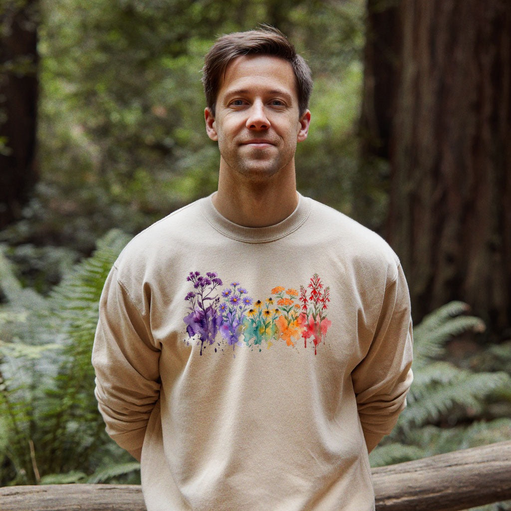 Watercolor Cuyahoga Valley Wildflowers Crewneck Sweatshirt