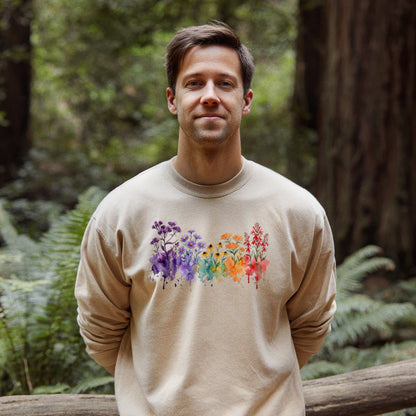 Watercolor Cuyahoga Valley Wildflowers Crewneck Sweatshirt