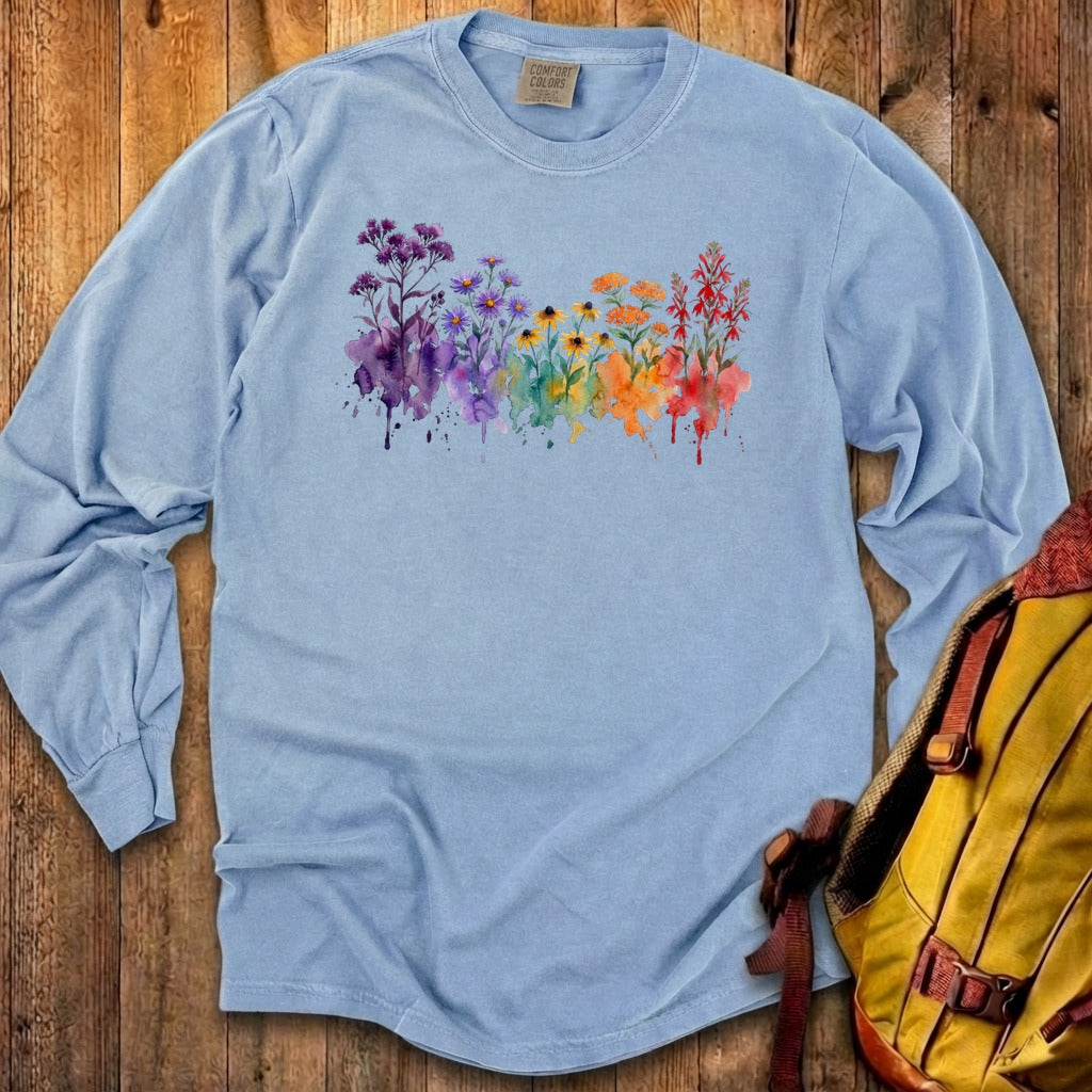 Watercolor Cuyahoga Valley Wildflowers Premium Long Sleeve