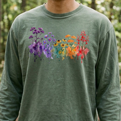 Watercolor Cuyahoga Valley Wildflowers Premium Long Sleeve