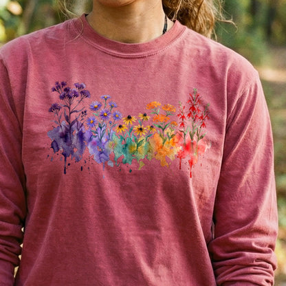 Watercolor Cuyahoga Valley Wildflowers Premium Long Sleeve