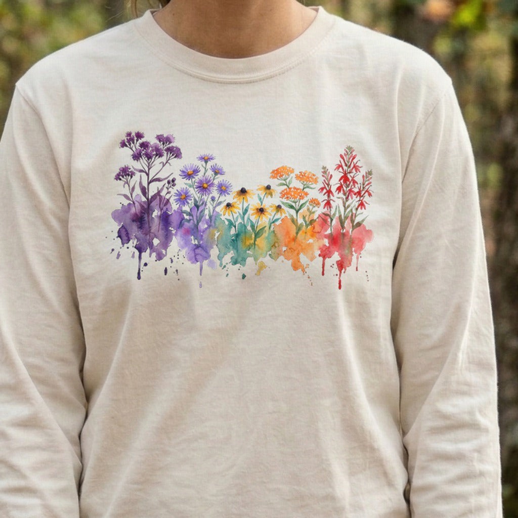 Watercolor Cuyahoga Valley Wildflowers Premium Long Sleeve