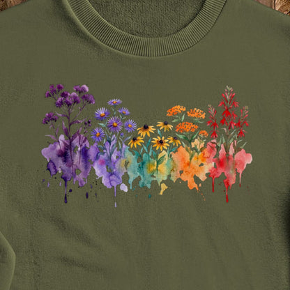 Watercolor Cuyahoga Valley Wildflowers Crewneck Sweatshirt