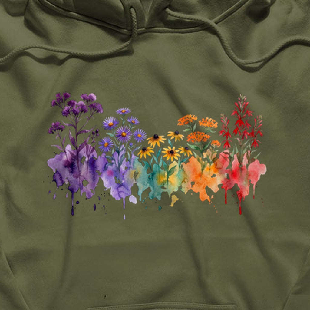 Watercolor Cuyahoga Valley Wildflowers Hoodie