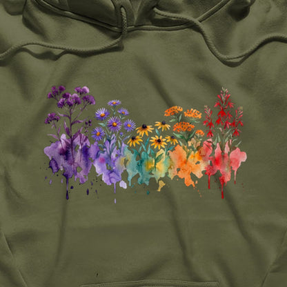 Watercolor Cuyahoga Valley Wildflowers Hoodie